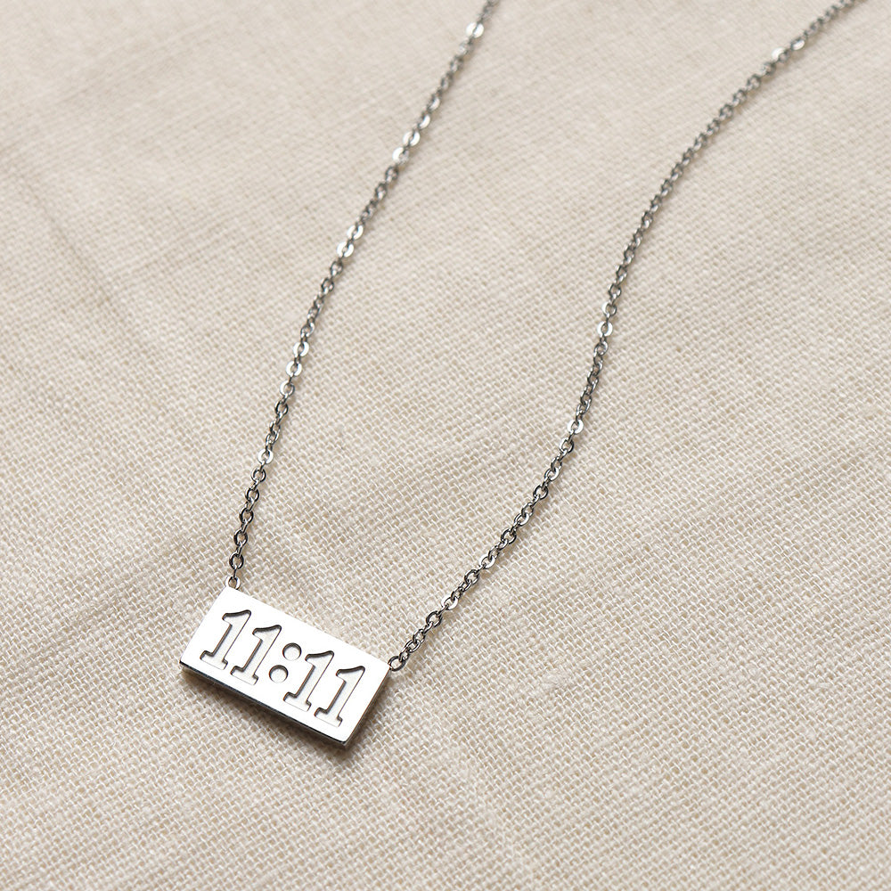 11:11 Pendant Necklace - Silver