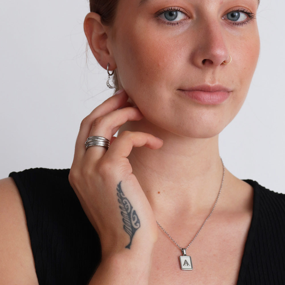 Collana con ciondolo alfabeto - Argento