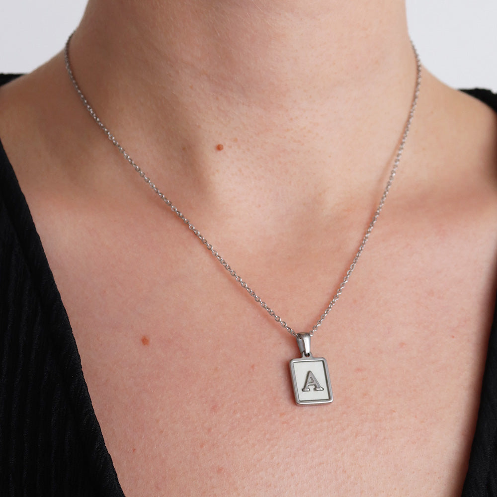 Collana con ciondolo alfabeto - Argento