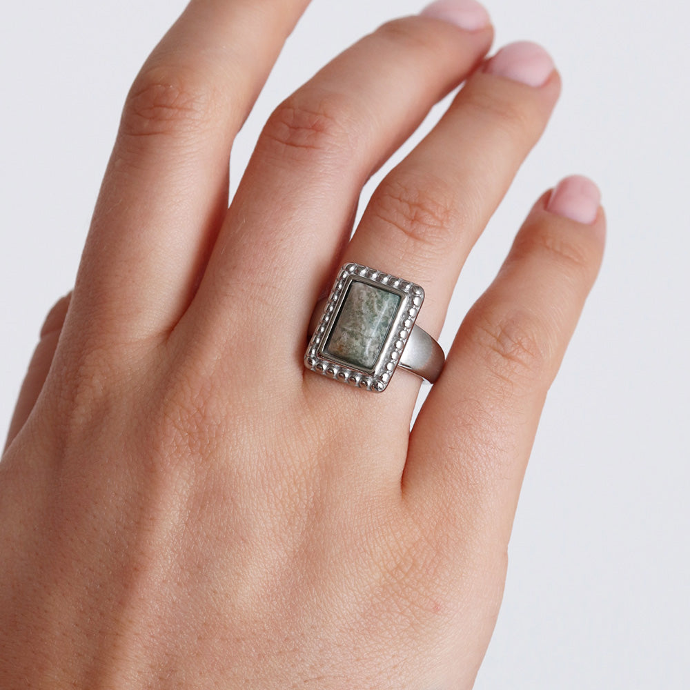 Anello con amazzonite - Argento