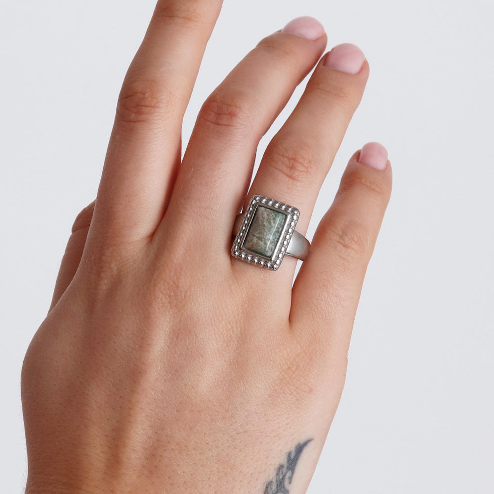 Anello con amazzonite - Argento