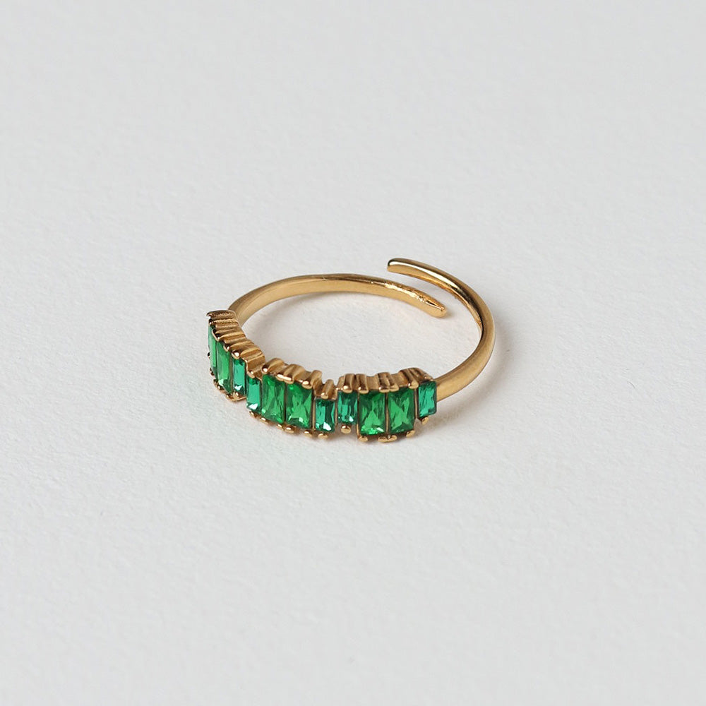 Baguette Stone Ring - Emerald