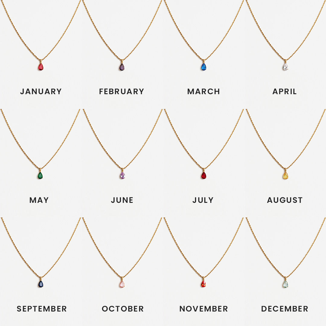 Birthstone Necklace - Gold