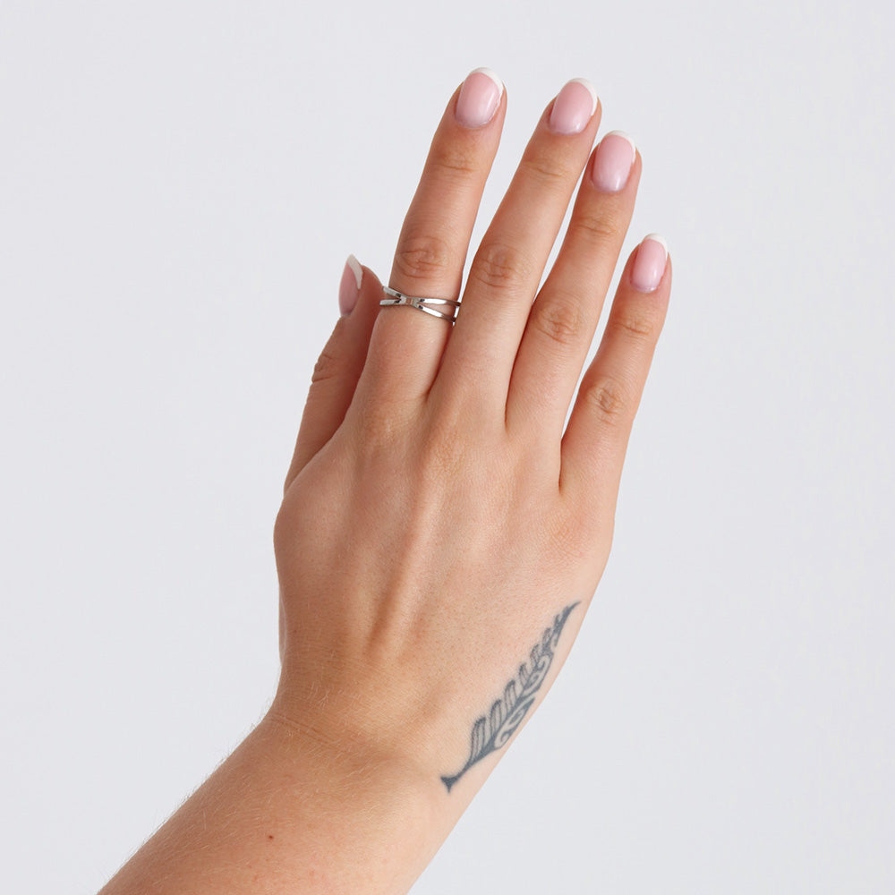 Double Cross Ring - Silver