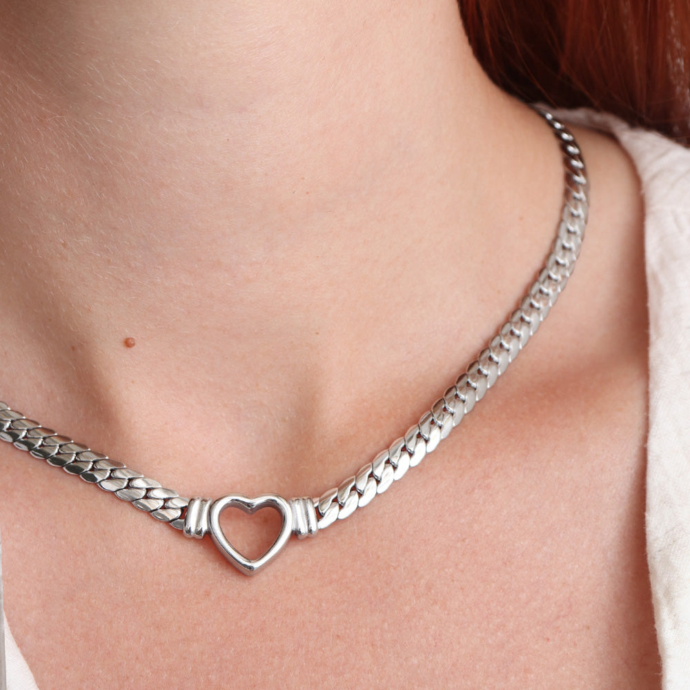 Heart Choker - Silver