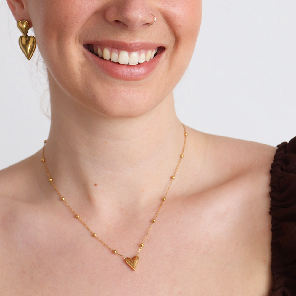 Heart Pendant Necklace - Gold