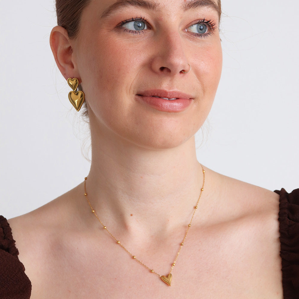 Heart Pendant Necklace - Gold