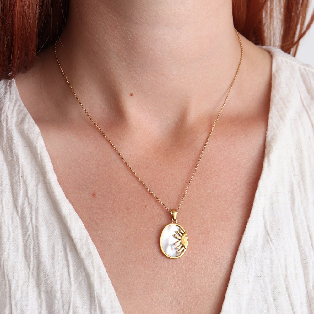 Rosa Moon Necklace - Gold