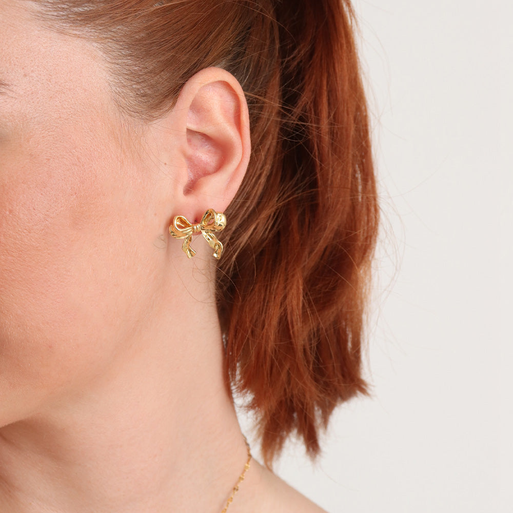 Petite Bow Earrings - Gold