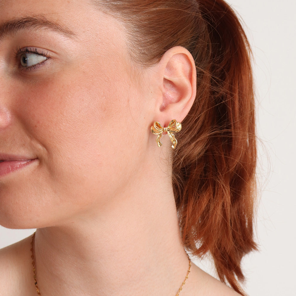 Petite Bow Earrings - Gold