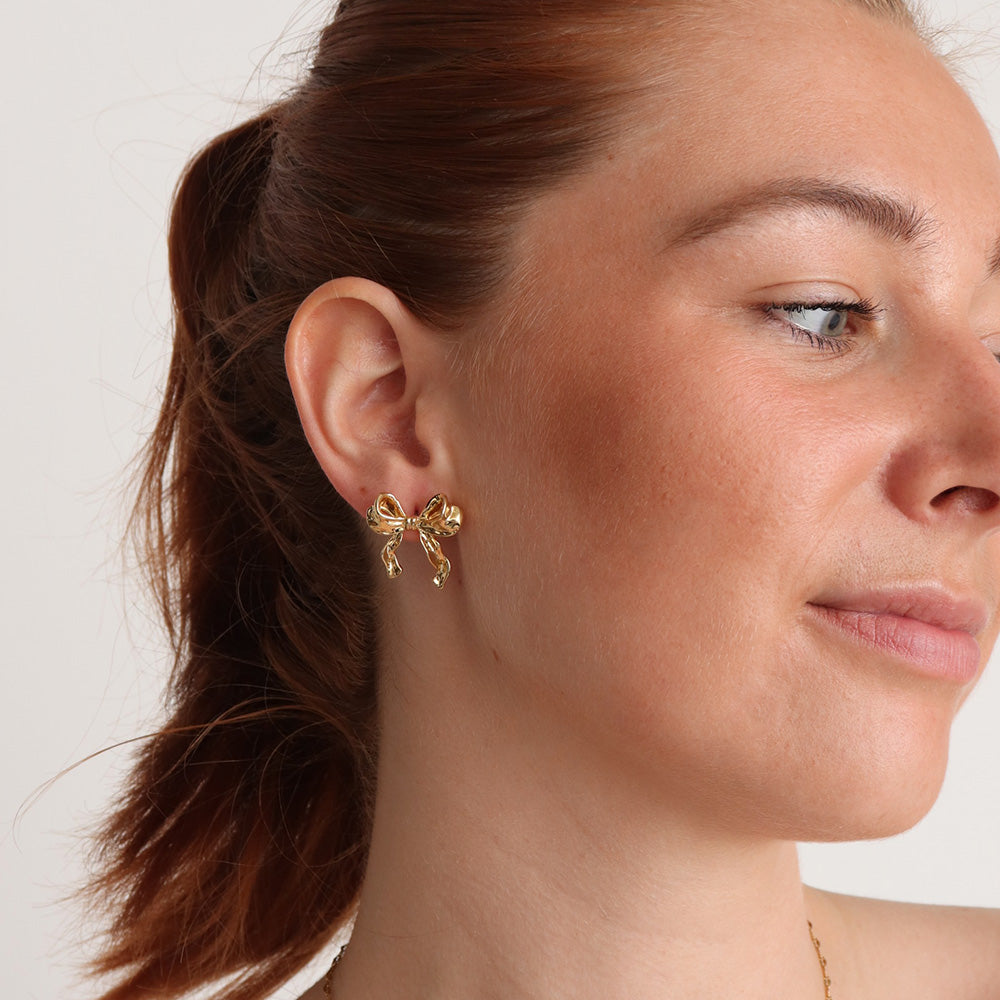 Petite Bow Earrings - Gold
