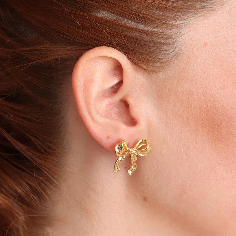 Petite Bow Earrings - Gold