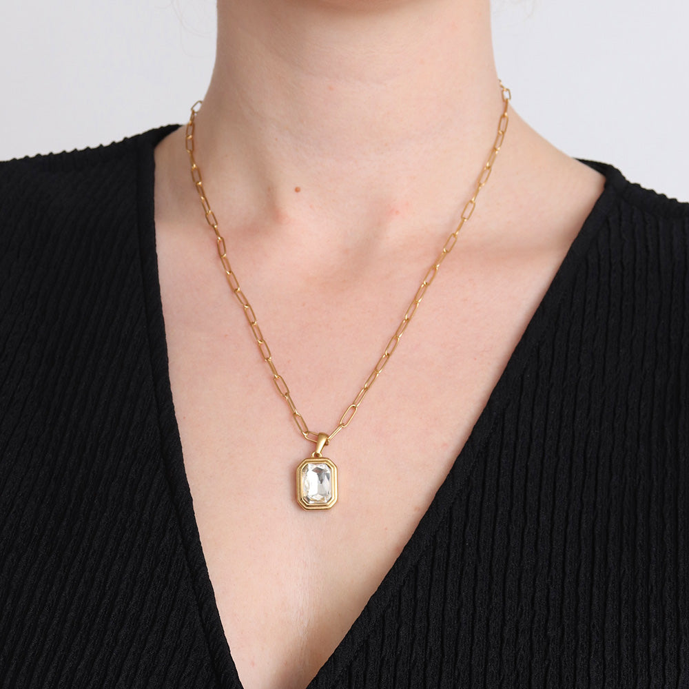 Statement Gemstone Necklace - Gold