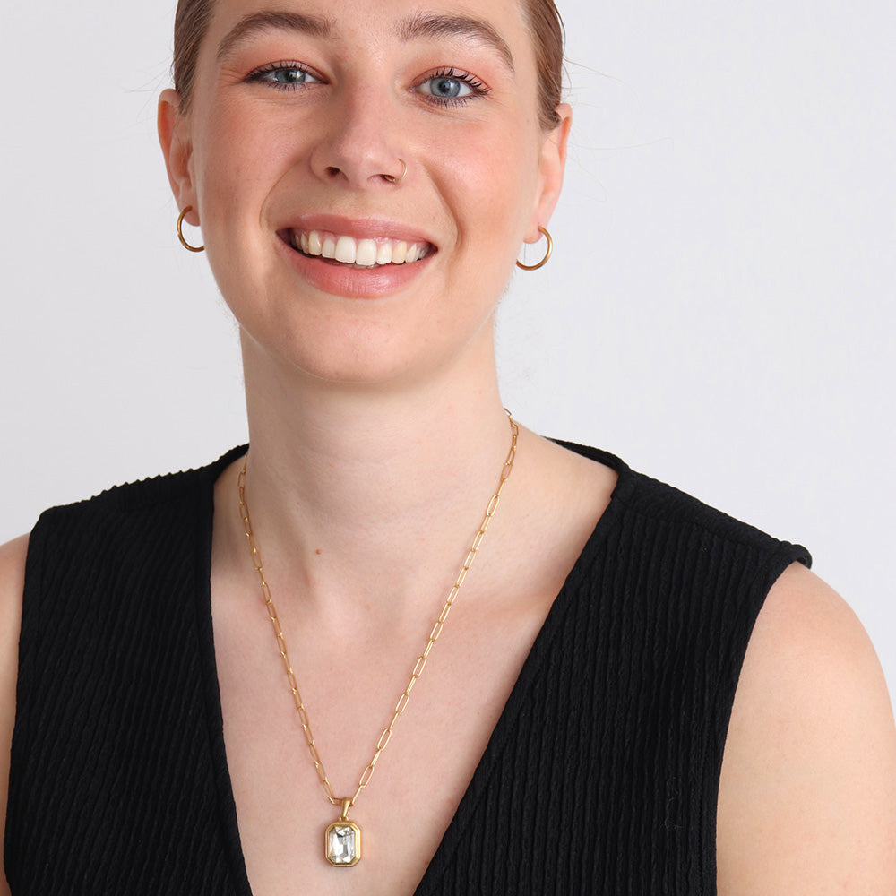 Statement Gemstone Necklace - Gold