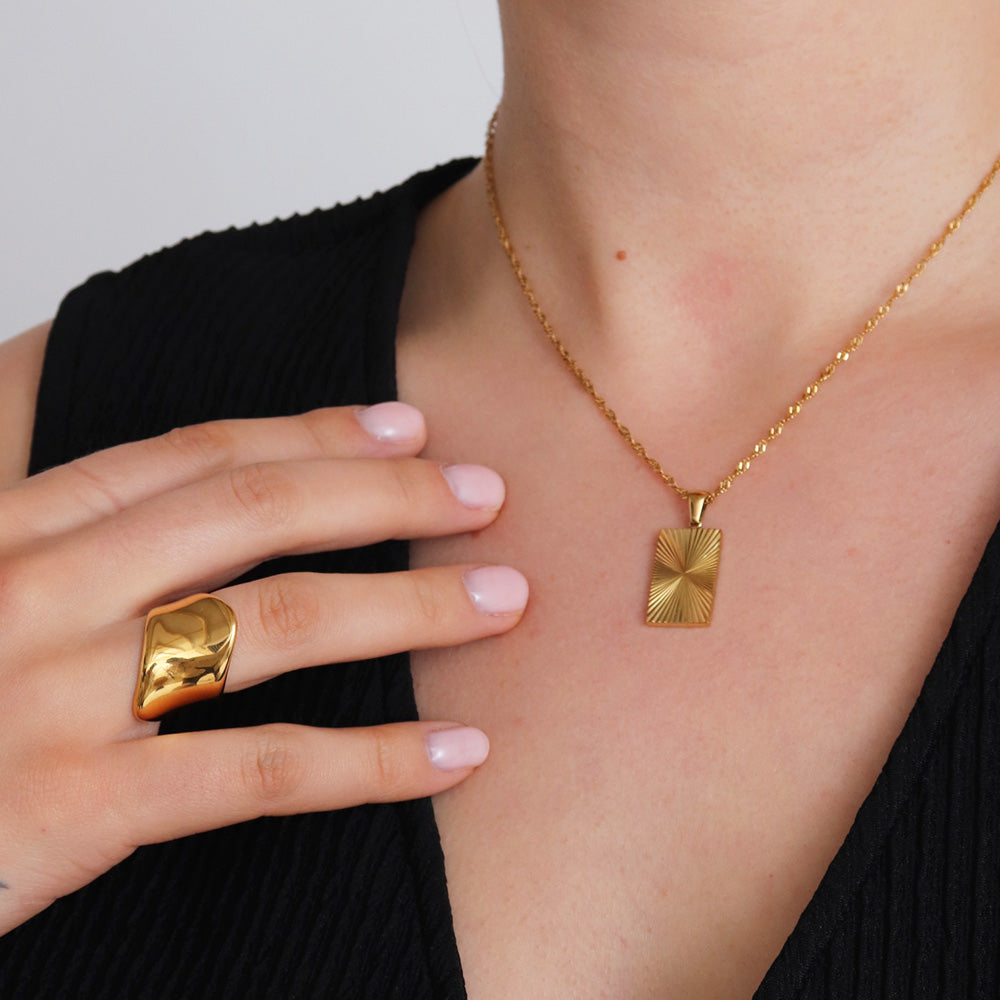 Collana con pendente Sunburst - Oro