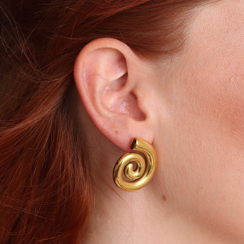 Swirl Earrings - Gold