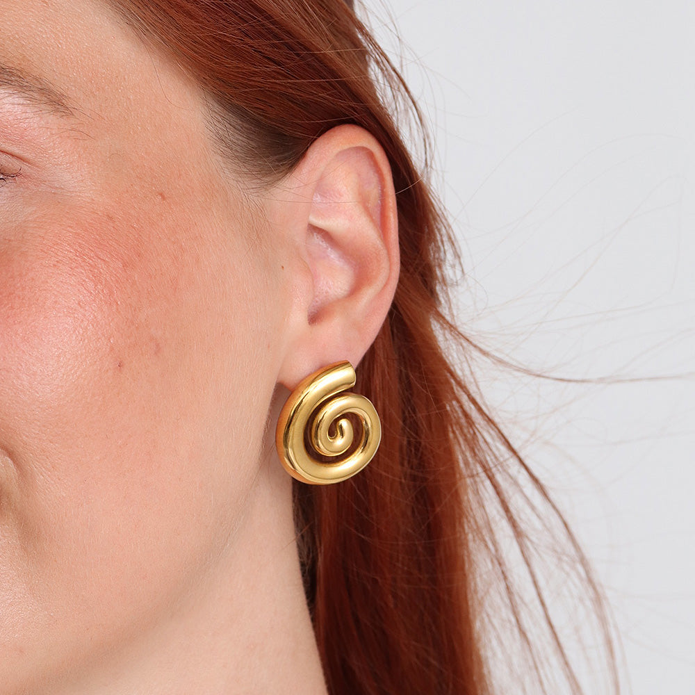 Swirl Earrings - Gold