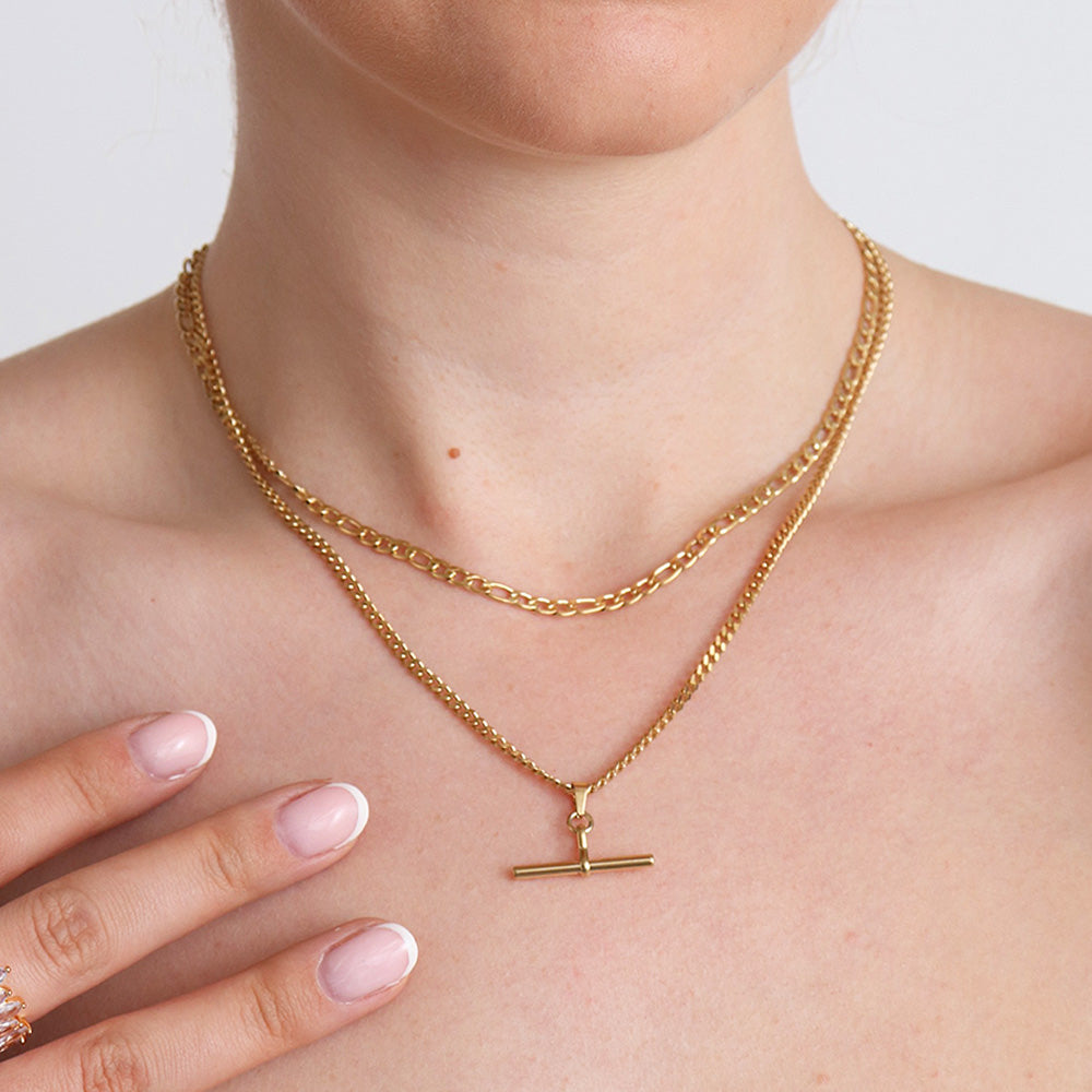 T-Bar Necklace - Gold