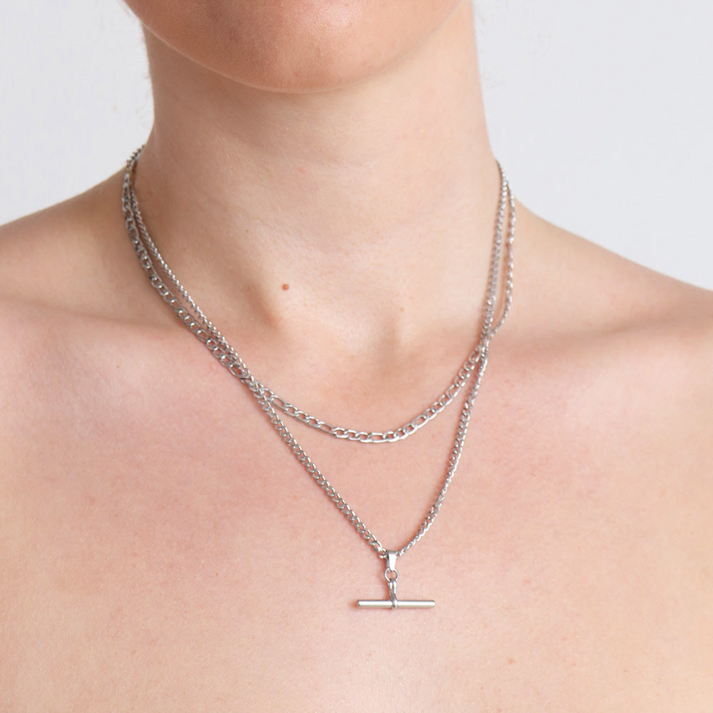 T-Bar Necklace - Silver