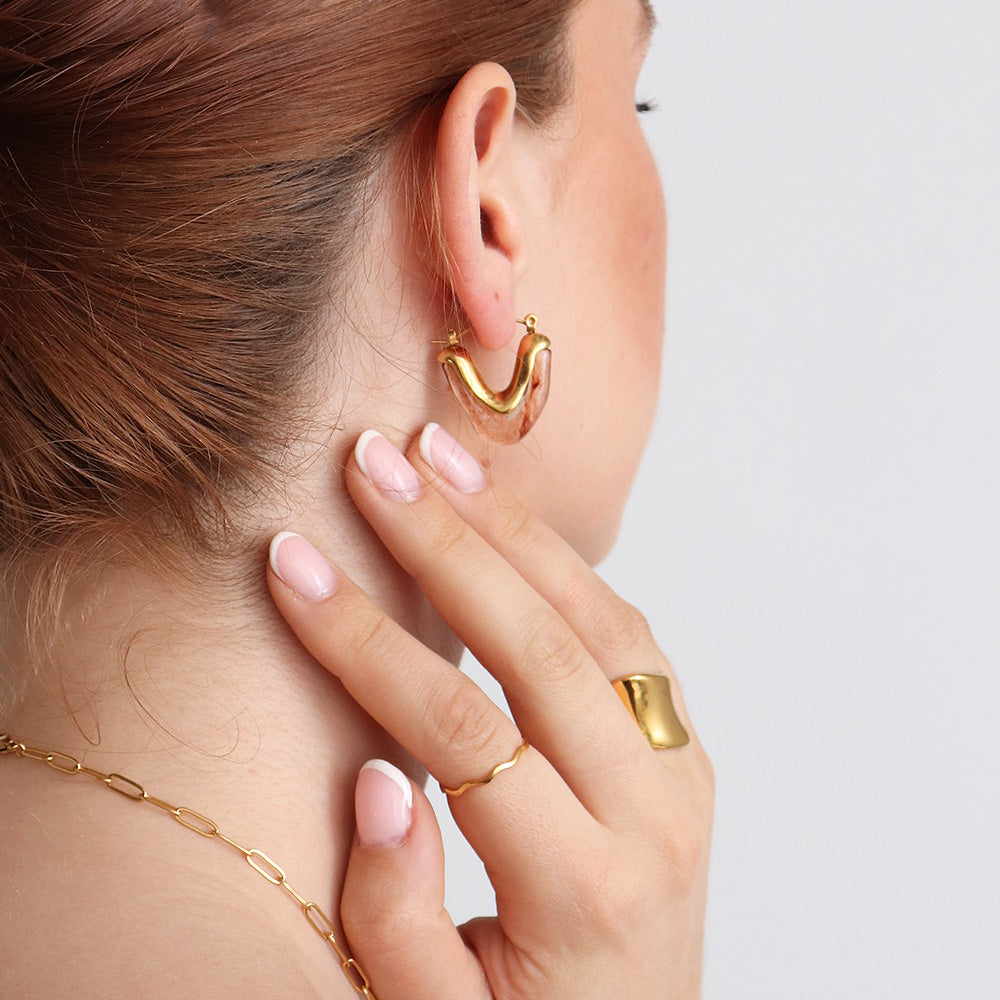 Orecchini a forma di V - Tartaruga