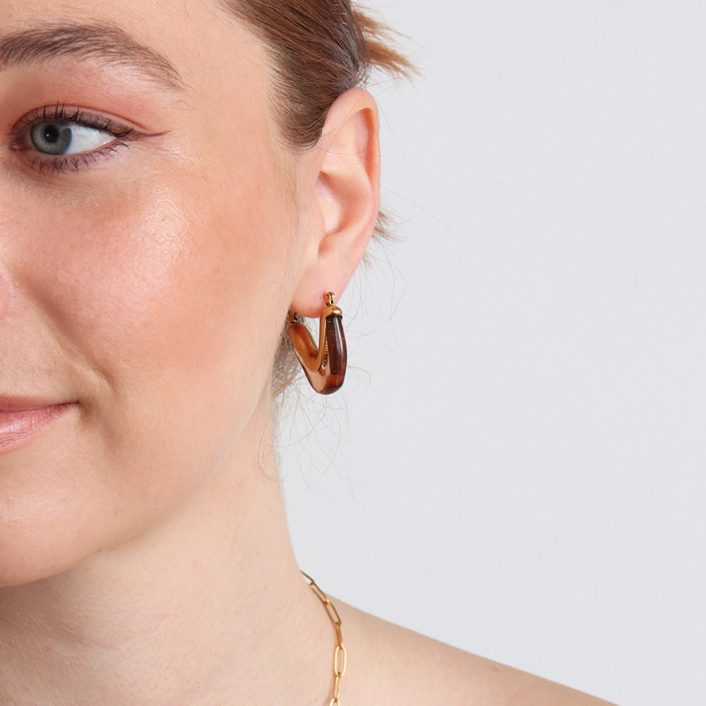 Orecchini a forma di V - Tartaruga