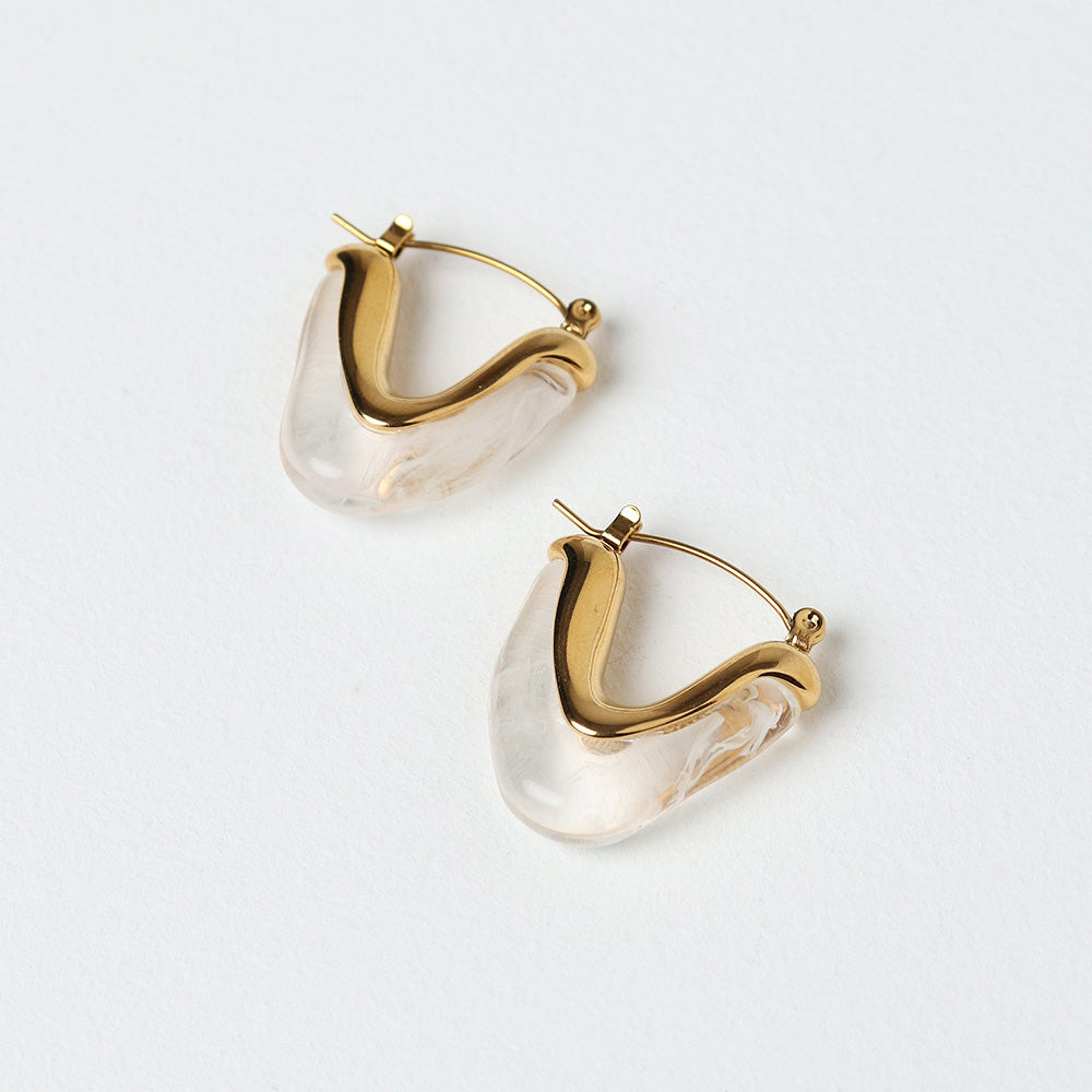 Orecchini a forma di V - Bianchi