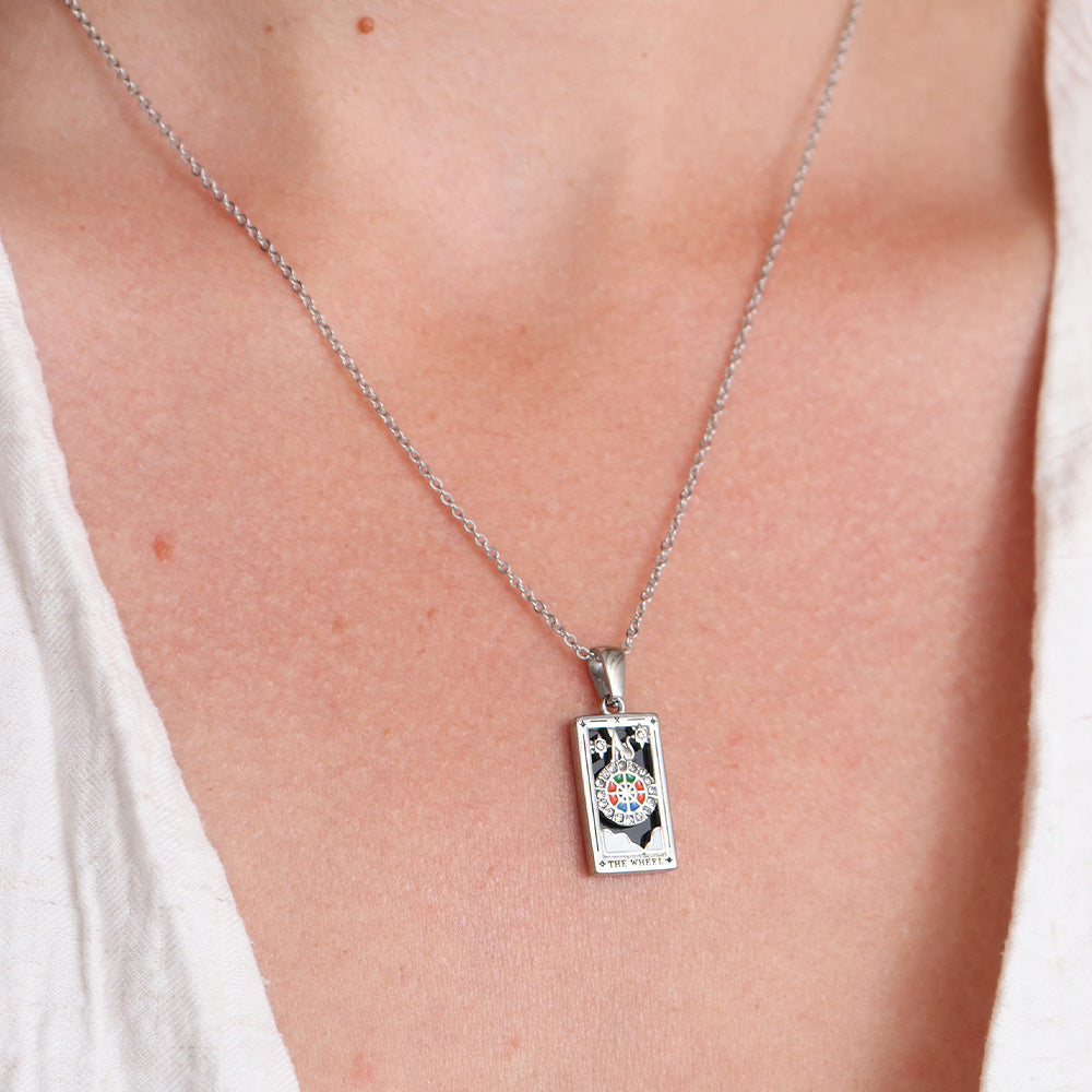 The Wheel Pendant Necklace - Silver