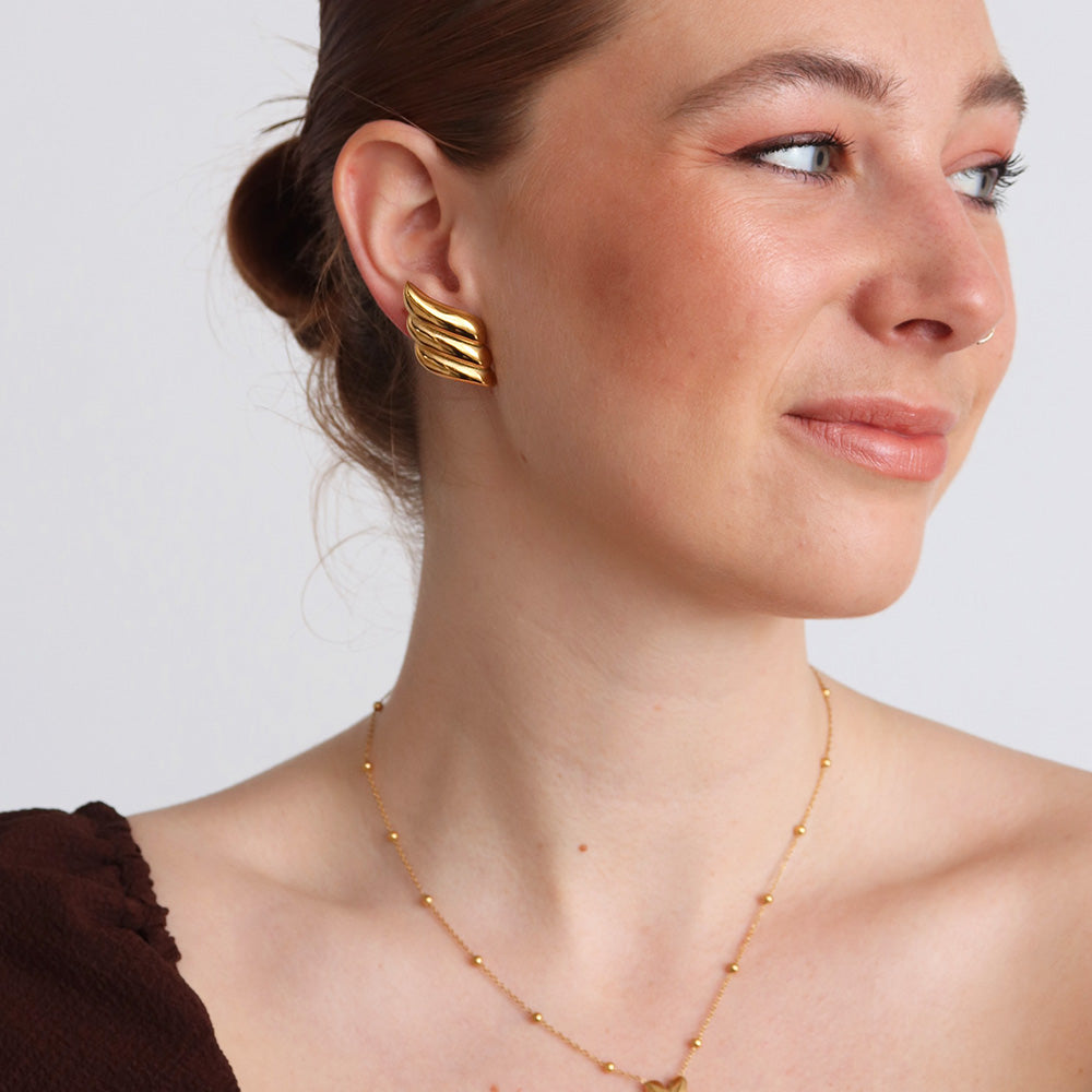 Grace Winged Earrings - Gold