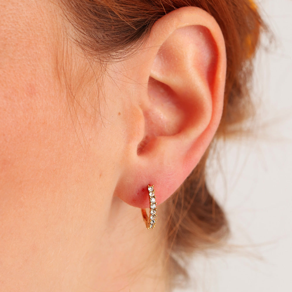 Mini cerchi in cristallo bianco - Oro