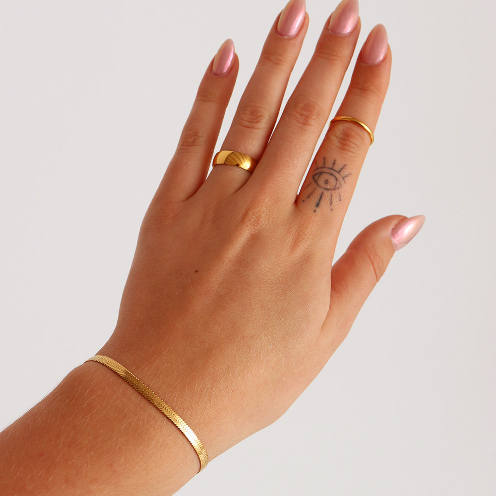 Bracciale a catena a spina di pesce - Oro