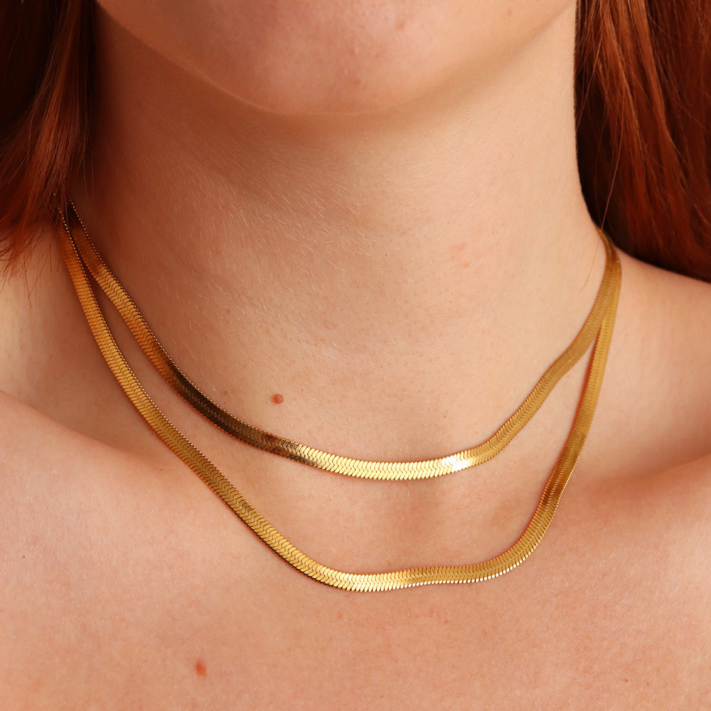 Collana a catena a spina di pesce - Oro