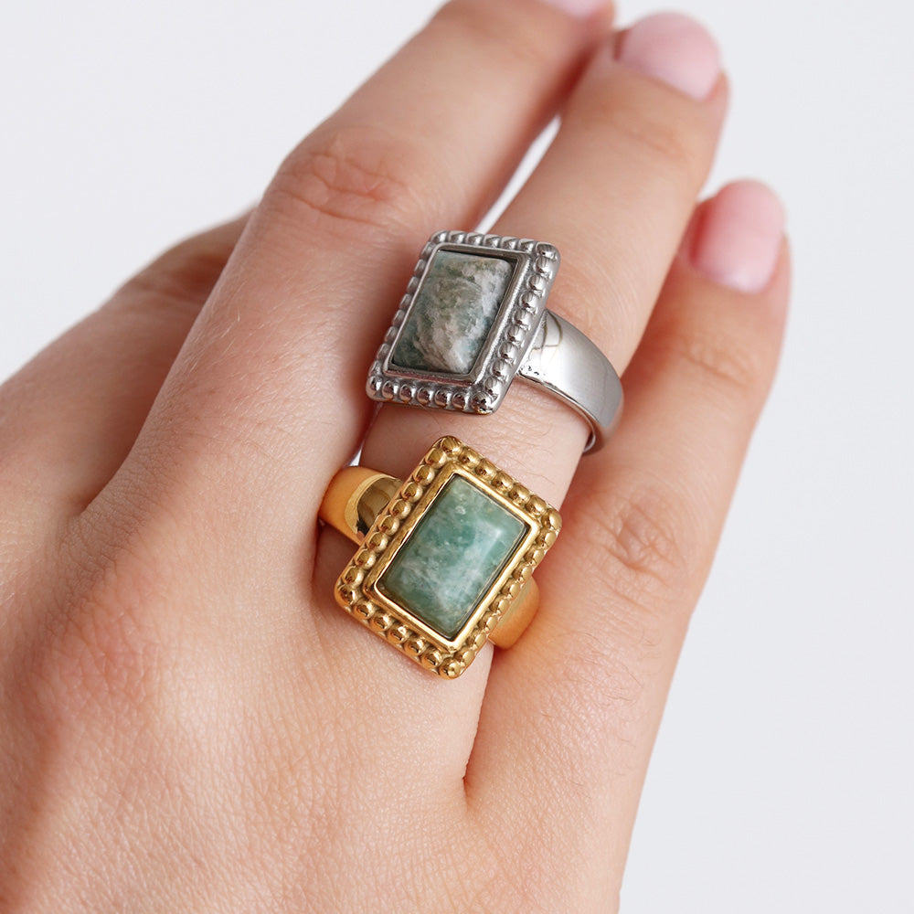 Anello con amazzonite - Oro