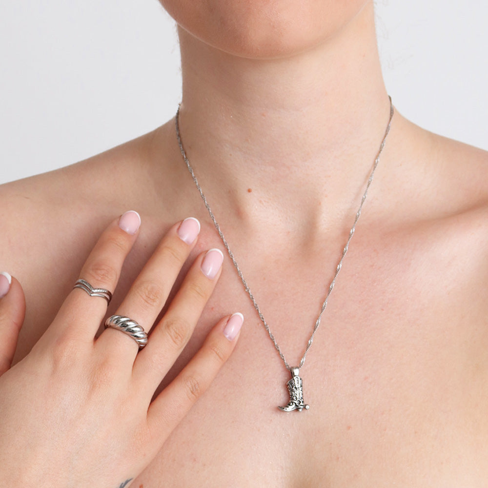 Georgia Cowboy Necklace - Silver