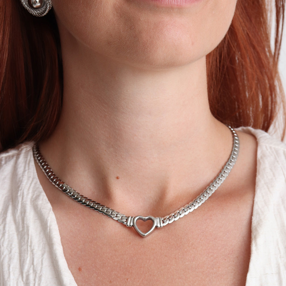 Heart Choker - Silver