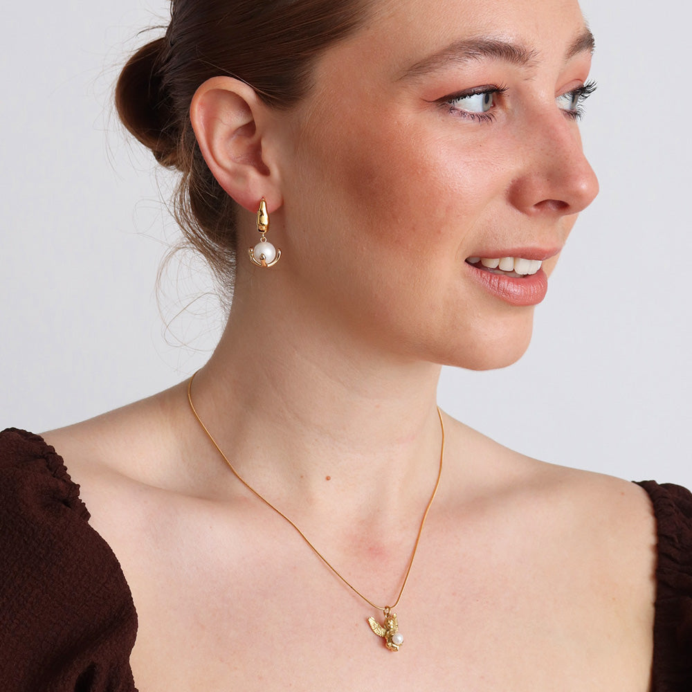 Melting Pearl Earrings - Gold