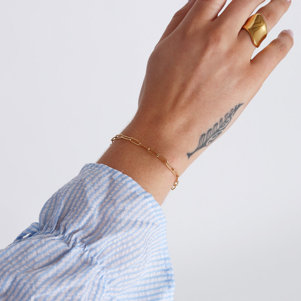 Bracciale minimalista Paperclip - Oro