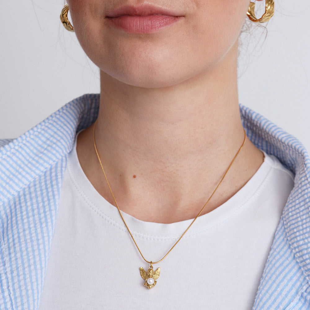 Collana con angelo di perle - Oro