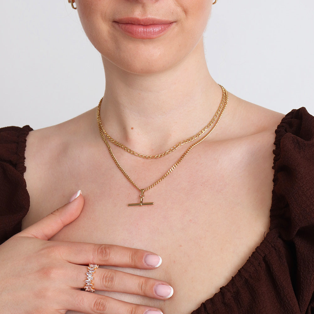 T-Bar Necklace - Gold