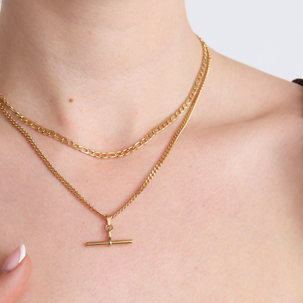 T-Bar Necklace - Gold