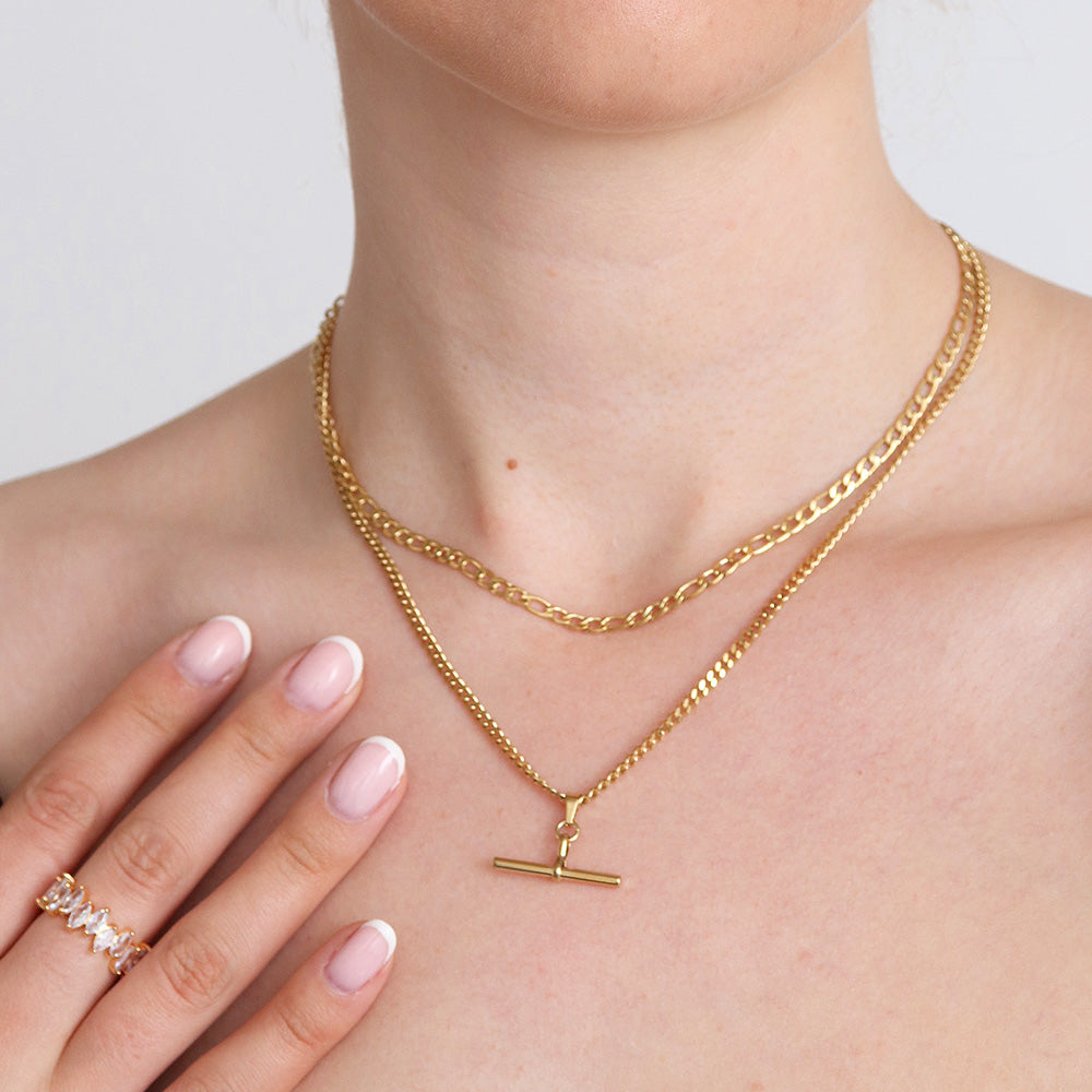 T-Bar Necklace - Gold