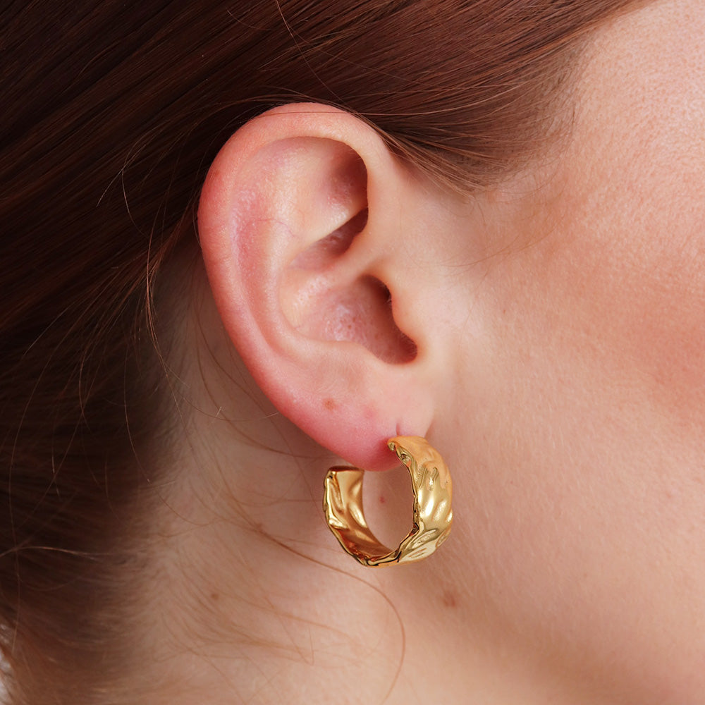 Vintage Hoop Earrings - Gold