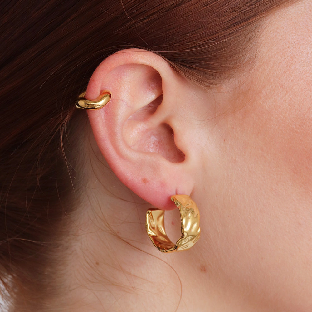 Vintage Hoop Earrings - Gold