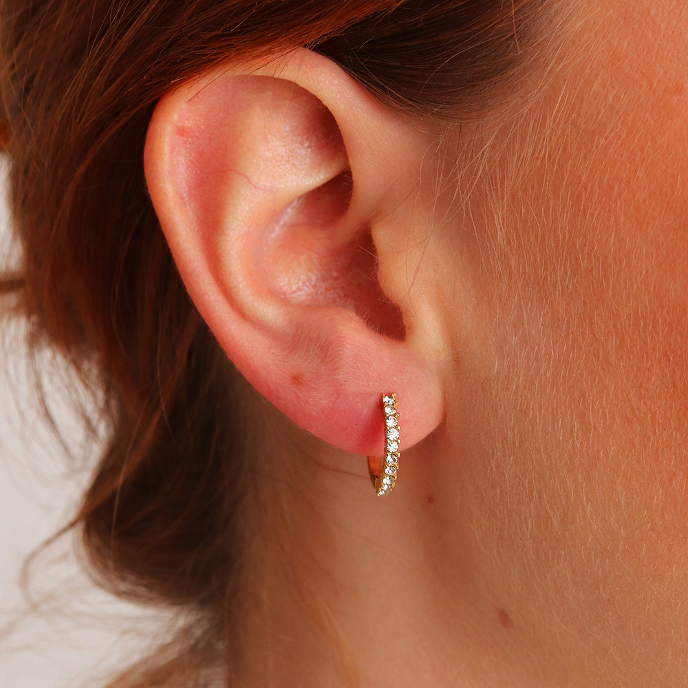 Mini cerchi in cristallo bianco - Oro