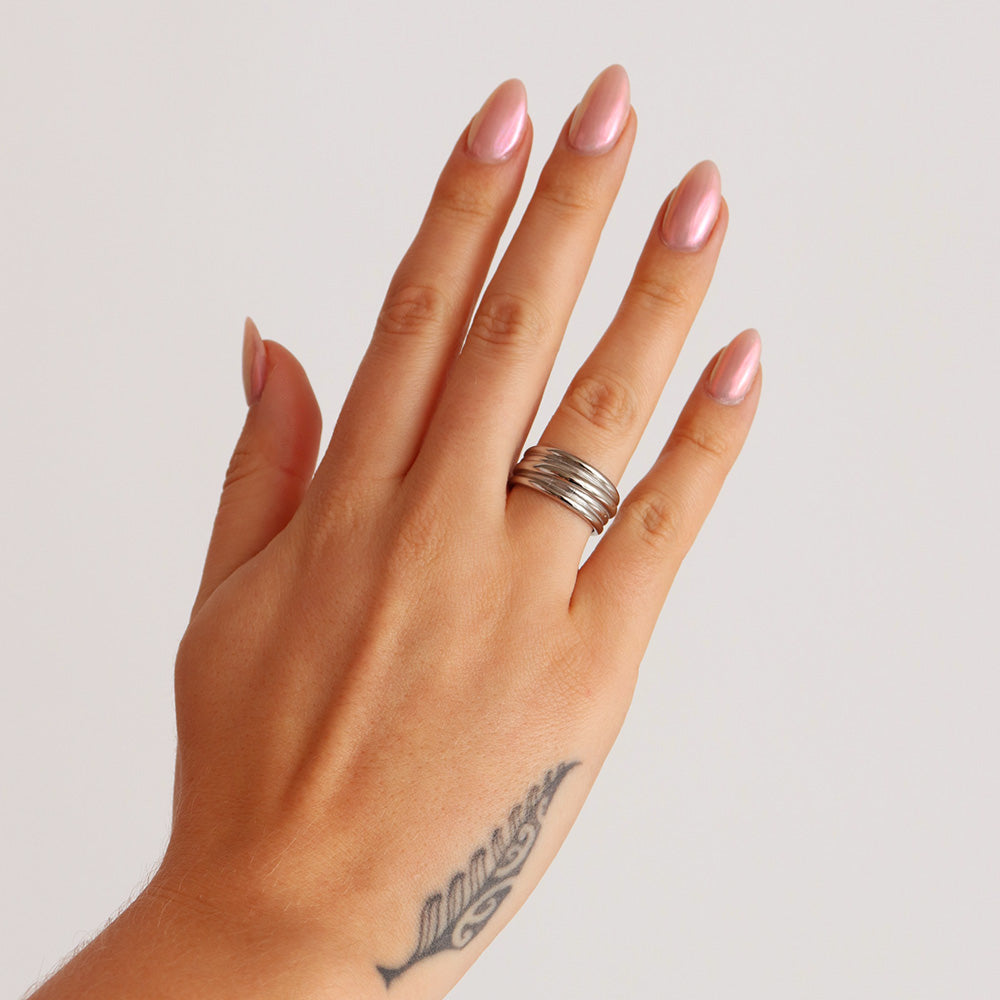 Anello testurizzato - Argento